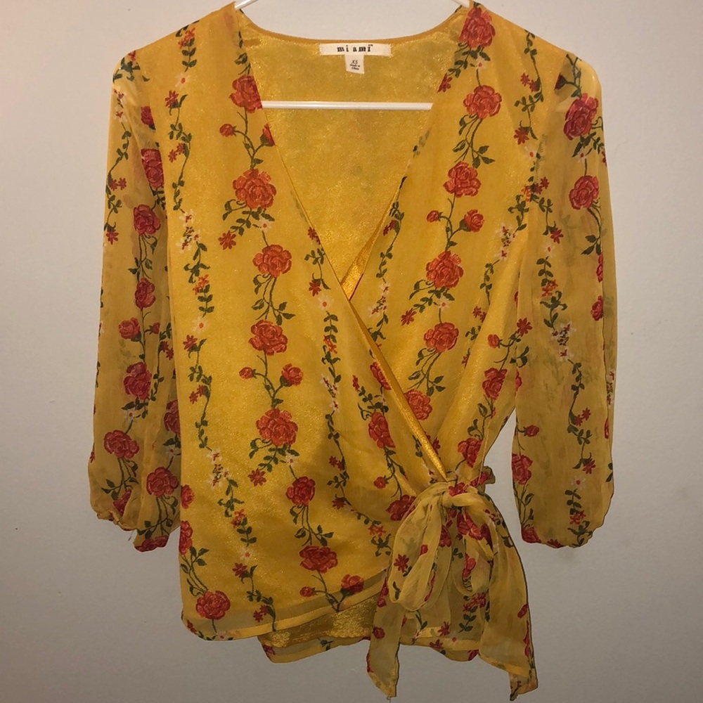 Floral wrap shirt